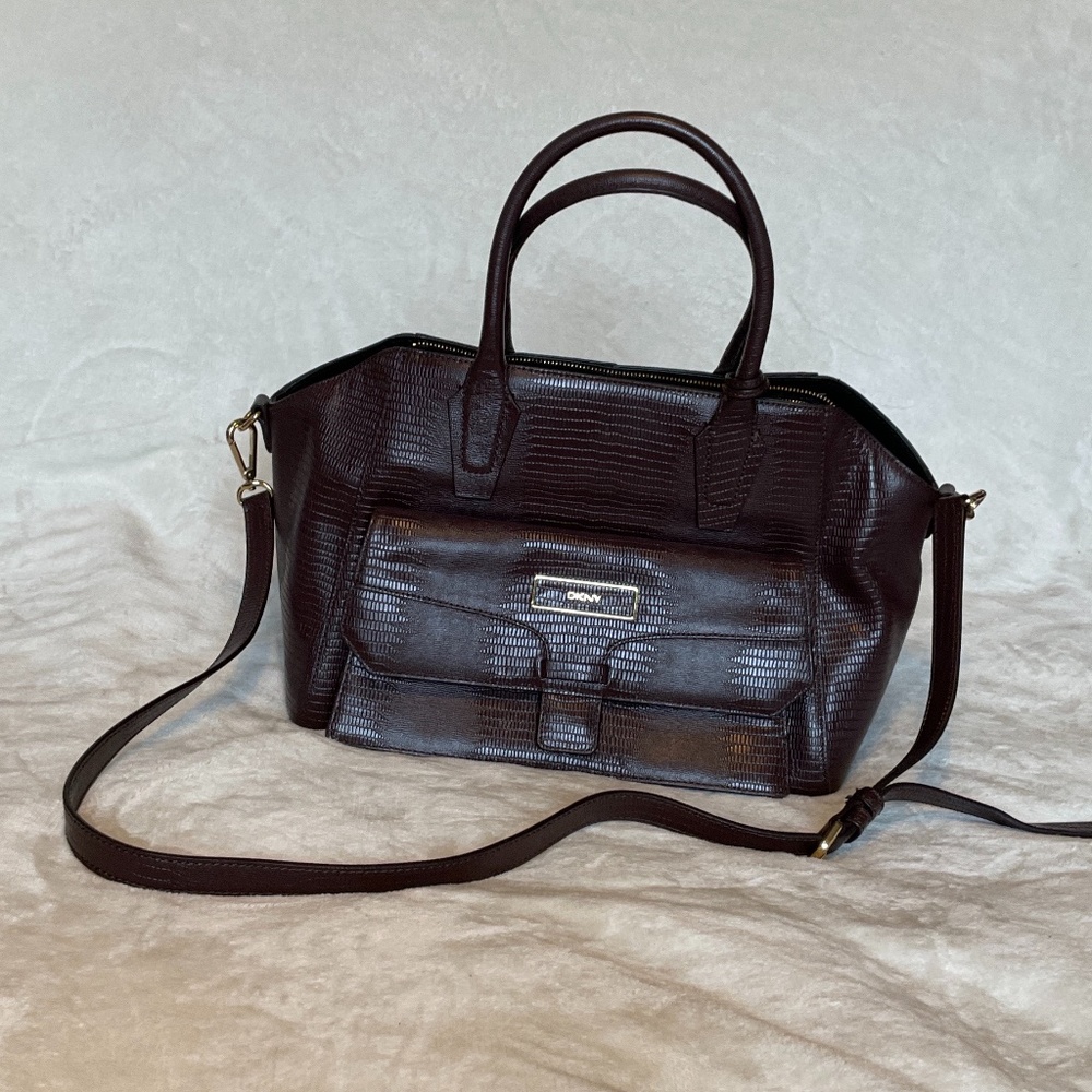 Used DKNY Dark Brown Leather Bag